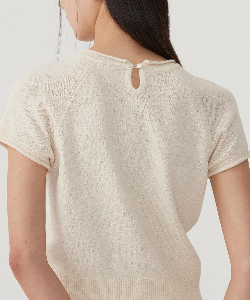 COVERNAT WOMAN Boucle Raglan Half Knit Ivory