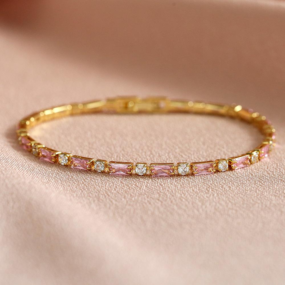 Luxury Rainbow Iced Out Zircon Tennis CZ Bracelet Women's Stretch Adjustable Bracelet Hippie Fashion Accessories Jewelry Gifts