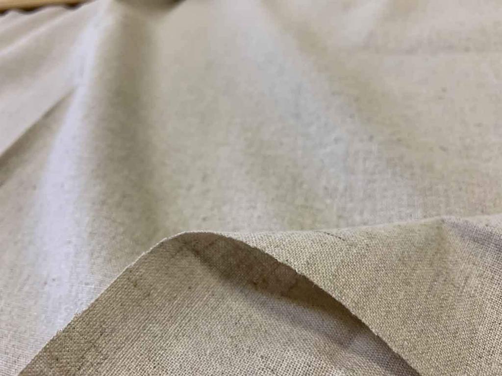 Nunojin Club Plain 108cm Soft B with Neps Cotton-Linen Canvas, Wide, 55% Linen, 45% Cotton, Off-White (10m)
