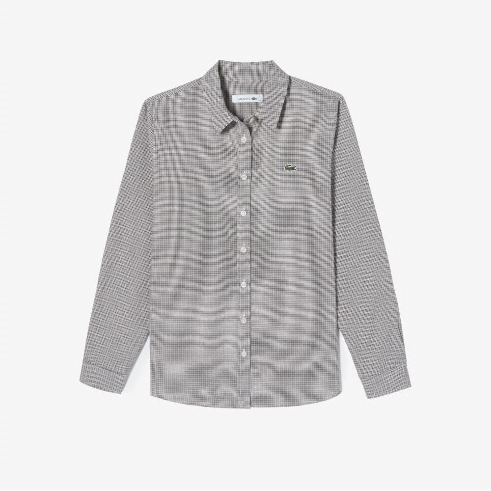 

LACOSTE Женская фланелевая рубашка в клетку с узором «гусиные лапки» CF316E 53N SIX