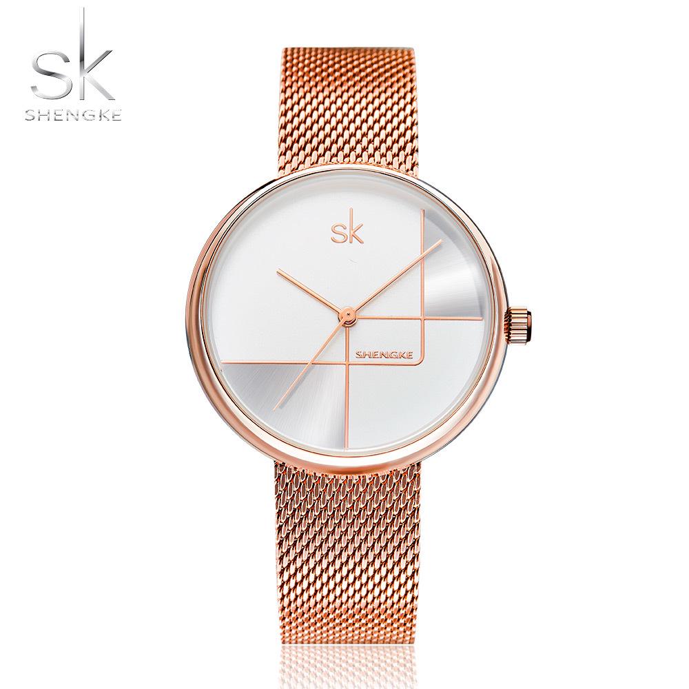 Ladies Watch Fashion Simple Personality Geometric Women'S Watch Quartz Watch Mesh Strap Watch 0105