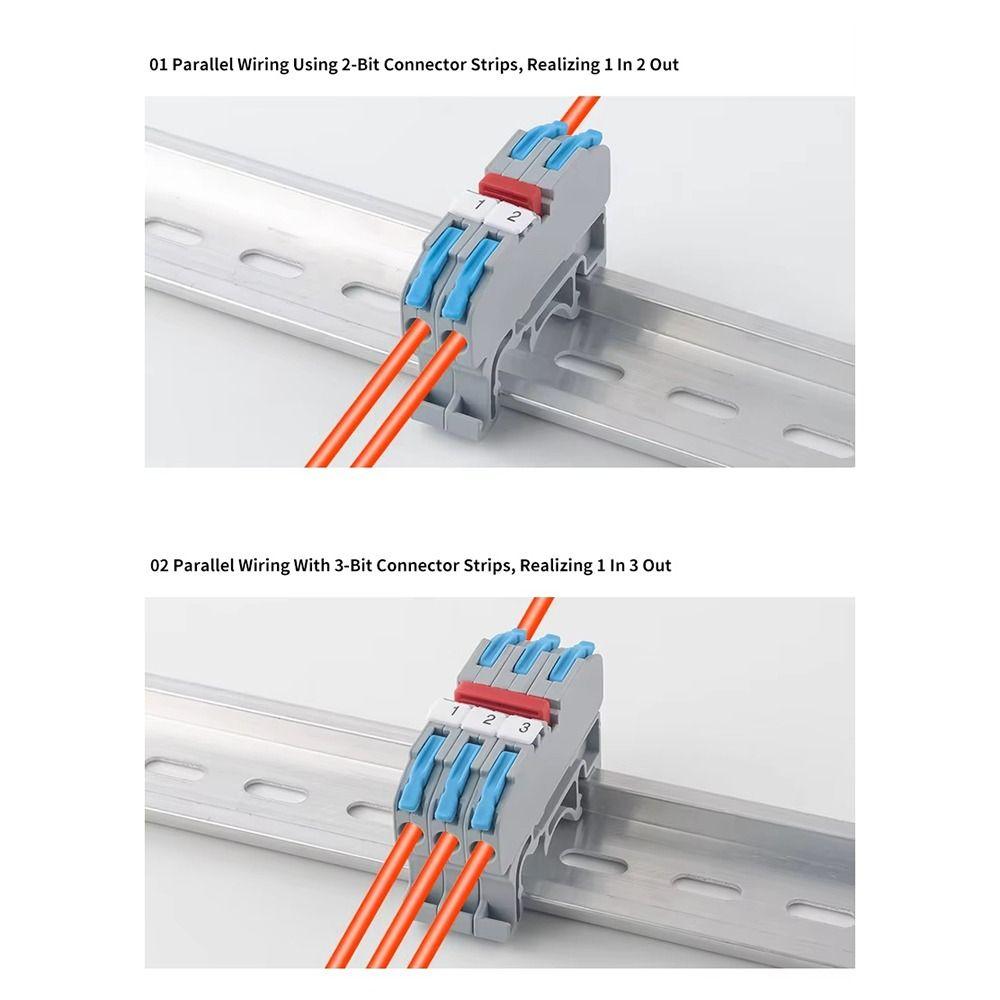 10Pcs CMK420 Din Rail Terminal Block 4mm2 11AWG Electrical Cable Connector for Electronics Wiring