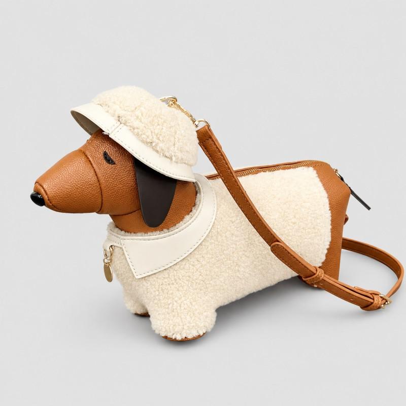 Creative Houndstooth Dog Shape Handbag Stylish