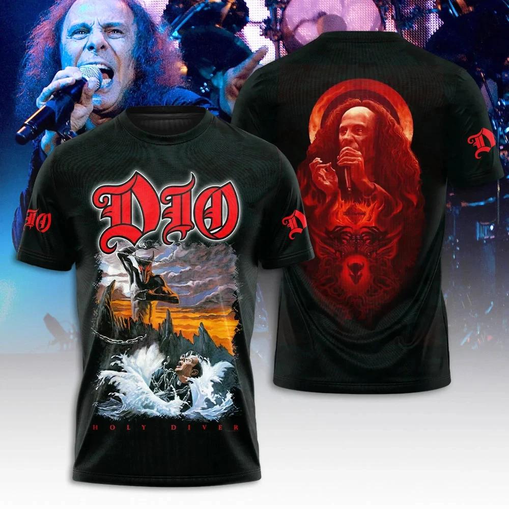 Heavy Metal Rock Band Dio Pattern 3D Printed T-shirt Men's Fashion Harajuku Short Sleeved Top Street Trend Hip-hop Dio Funnny Clothing
