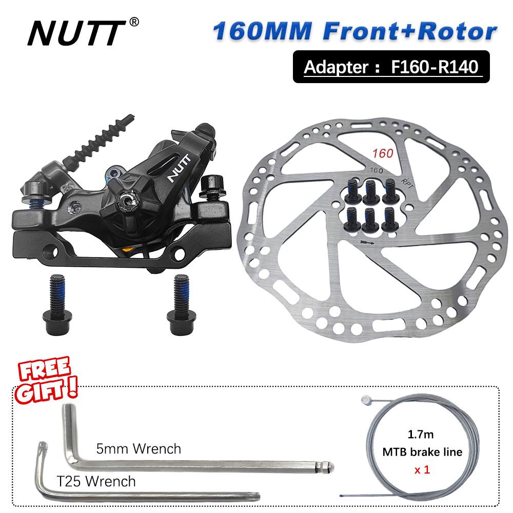 NUTT MTB Mountain Bicycle Discs Brake Red Color Brakes Line Caliper 160MM Disk 180MM Rotor For BMX Scooter Front Rear Bike Parts