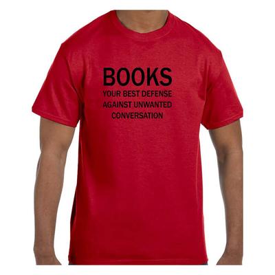 Lustiges Humor T-Shirt Bücher Beste Verteidigung Gegen Gespräche