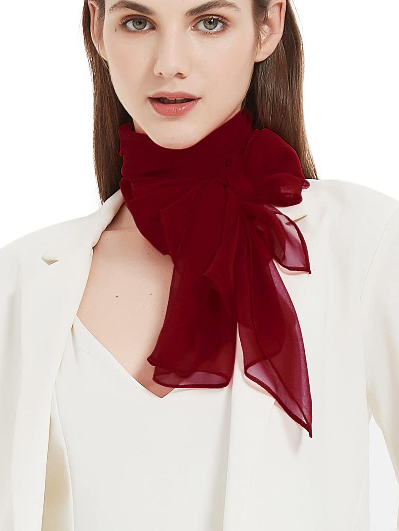 Yto Scarf Women's Fashion Chiffon Soft Solid Scarf Shawl Fashion Decorate Scarves Breathable Sun Protection Elegant Lady Versatile Bandana 160Cm