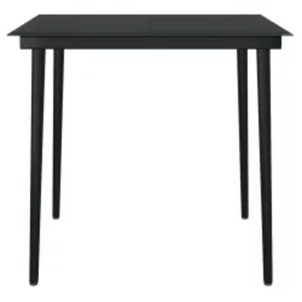 5 Piece Outdoor Dining Set with Cushions Black