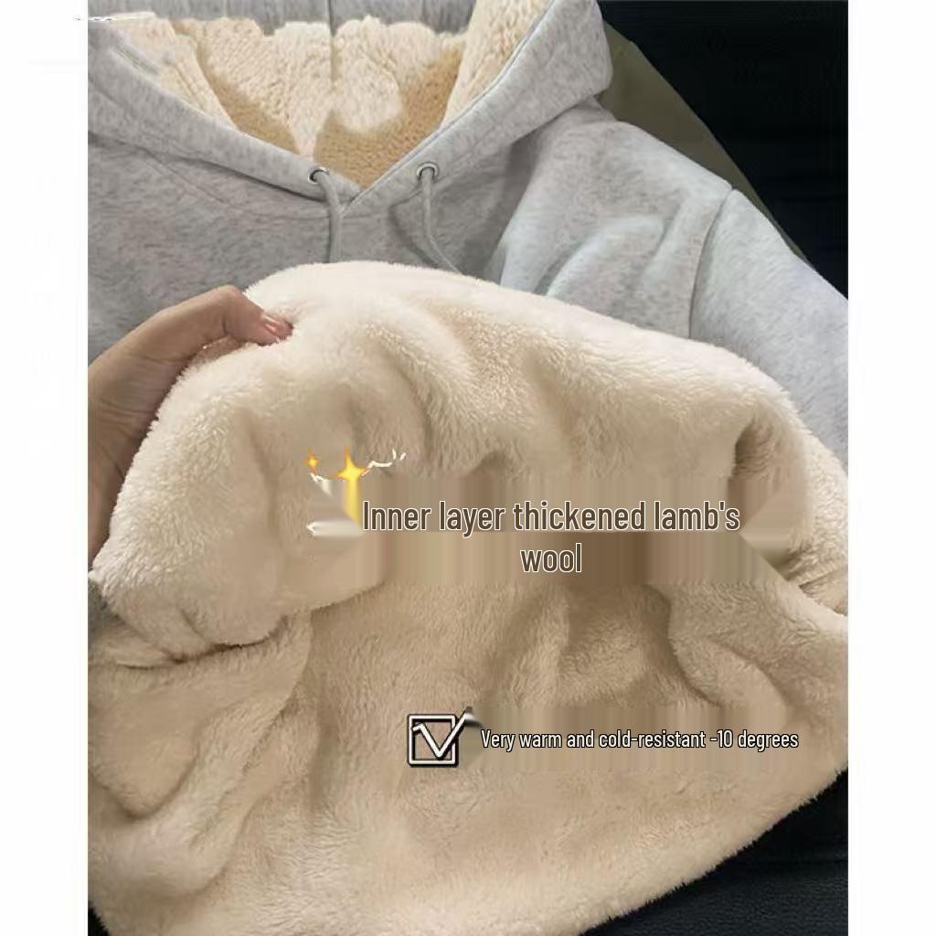 Boys' Winter Lambswool Hooded Jacket - Trendy Japanese Style, Versatile, Casual, and Artistic.
