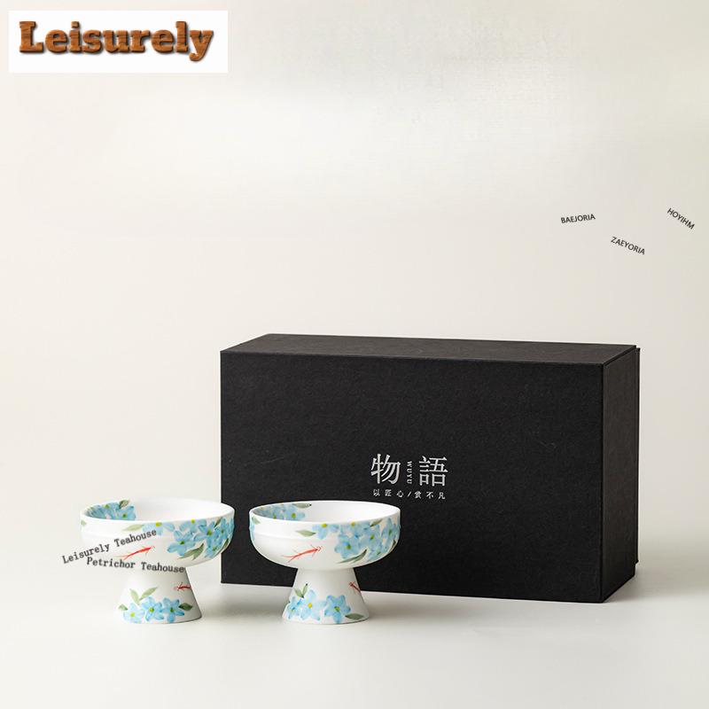 1pc/set Hand-painted Floral Fish Teacup Boutique Tea Bowl Cute Cup Tea-tasting Meditation Cup Jianzhan Master Cups Tableware