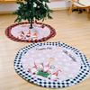 And Red Classic Black Checkered Tree Skirt With Unique Forest Elder Design Ideal For Christmas Celebrations