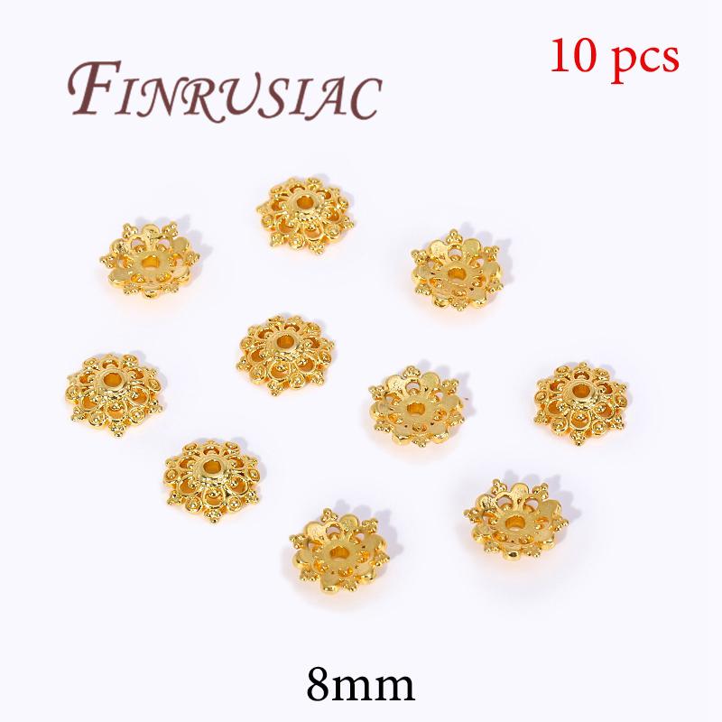 18K Gold Plated Bead End Caps For Jewelry Making Supplies Spacer Bead Caps DIY Accessories