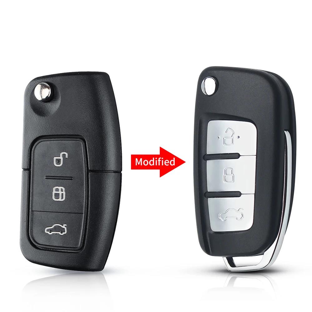 KEYYOU 3 Buttons Modified Flip Folding Remote Control Car Key Shell For Ford Focus 2 3 Mondeo Fiesta Galaxy C-MAX Key Fob Case