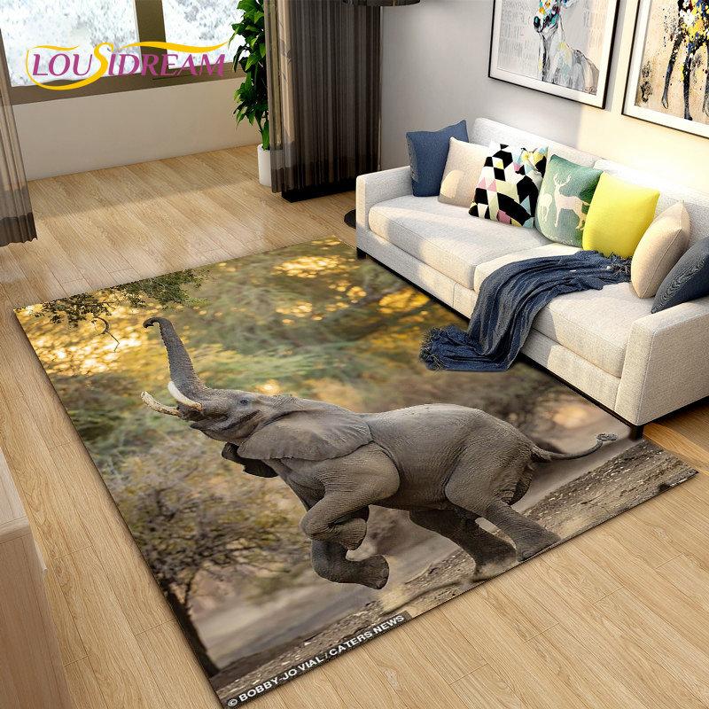Elephant Ganesha Series  Area Rug Large,Carpet Rug for Living Room Bedroom Sofa Doormat Decoration,kids Play Non-slip Floor Mat