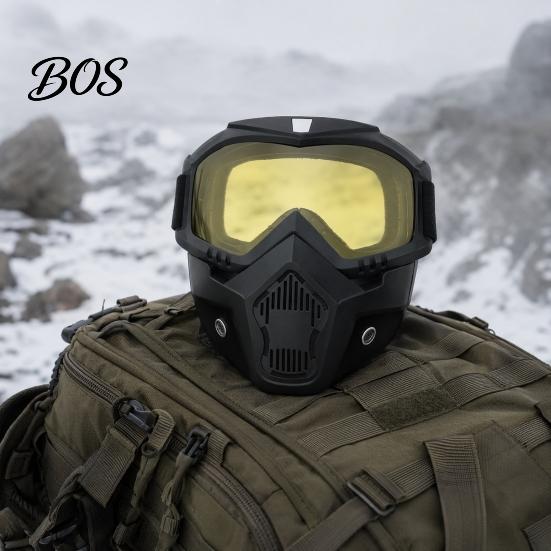 Metal Fabrication Eye Protection Full Face Goggle Mask, Detachable Cycling Goggles Mask with Anti-Fog HD Lens Protective Eyewear Lens, Large