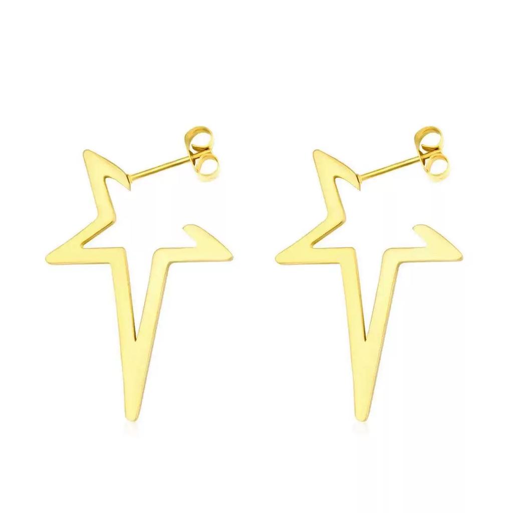 Retro Geometric Minimalist Earrings For Women, Fashionable Pentagonal Star Earrings, Versatile And Stylish Earrings For Daily Use