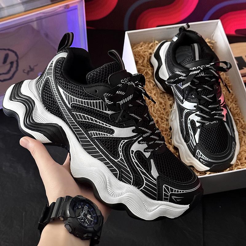 Invisible inner heightening shoes men's tide brand spring new breathable casual sports dad shoes men's shoes