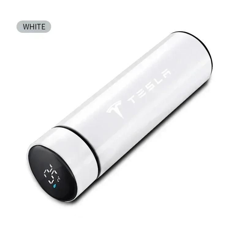 

Car Sticker Tesla 500mI Auto Digital Intelligent Thermos Cup For Tesla Model 3 X S Y P100D SpaceX Car Digital Smart Thermos Cup