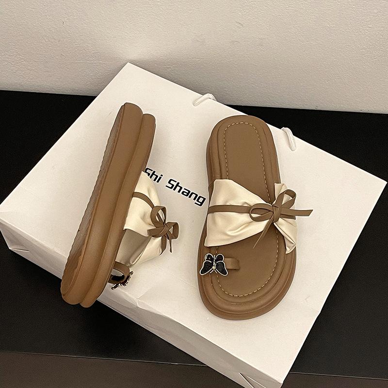 Fan Jieya thick-bottomed heightening set for toe girls to wear in the summer of 2025, versatile casual beach cool slippers, Korean version trend