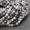 Size 6 MM 8 MM 10 MM Size, Genuine Natural Polish Stone Web Jasper Gemstone Beads, Black Round Loose Beads.