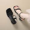 Sandals Women's Summer New Fashion Versatile Gentle Retro Thick Heel Non-slip Word with High Heels Summer