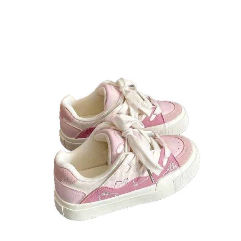 Cute Bow Board Shoes Women's New Versatile Niche Shoes Platform White Shoes Bread