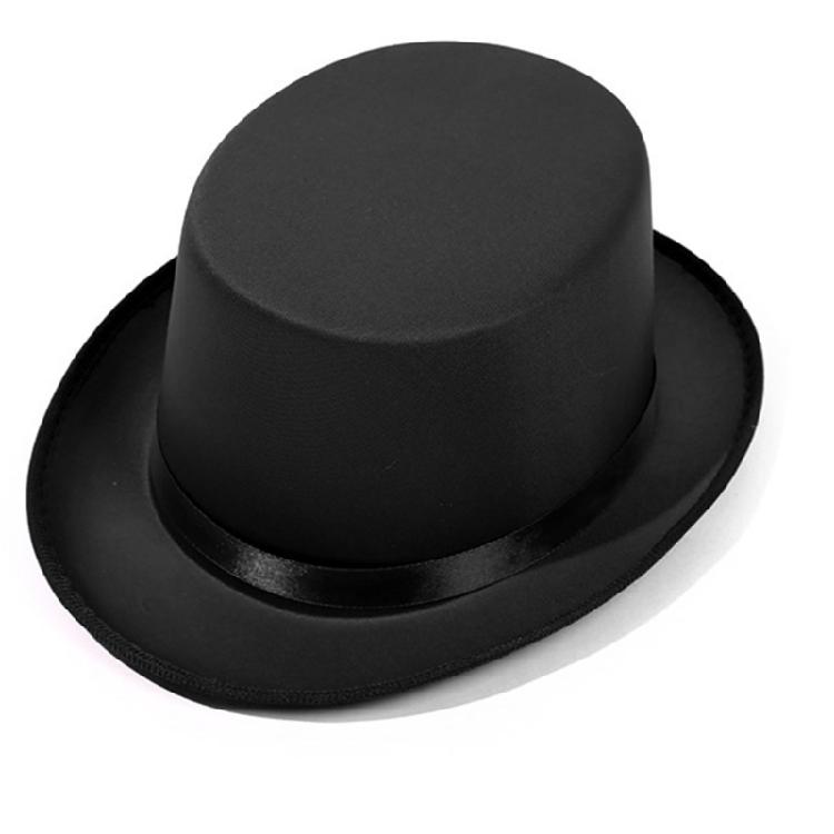 Elegant British Style Trilby Hat Flat Top Felts Hat for Magicians Gentleman