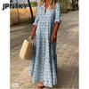 JPNTKY Vestidos Casuales de Moda para Mujer Verano Primavera Manga 3/4 Cuello en V