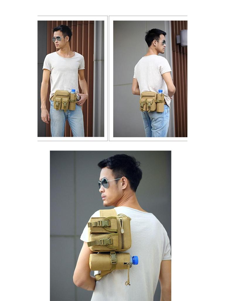 Tactical Waist Bag for Outdoor Sports: Cycling, Travel, Men's & Women's Multi-Use Bag with Water Bottle Holder