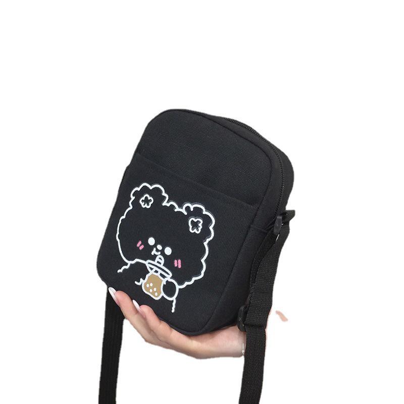 2024 Korean Style Women's Color Block Canvas Crossbody Bag - Versatile Student Shoulder Bag