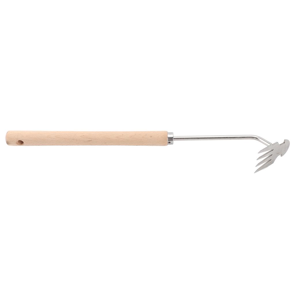Weed Pulling Tool Beechwood Stainless Steel Labor Saving Hand Weeder for Flower Planting Home Garden
