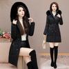 Big fur collar waist and thin down cotton-padded clothes for women's winter new foreign temperament age-reducing cotton-padded clothes jacket medium a