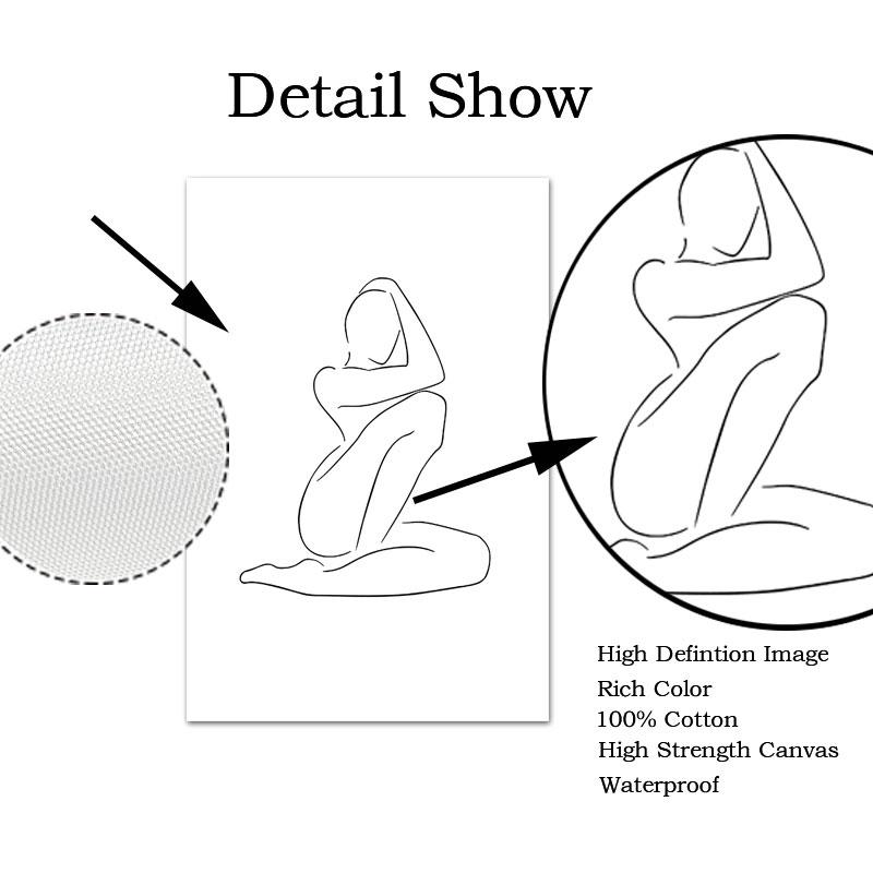 Home Decor Prints Painting Nordic Black And White Line Woman Pictures Wall Art Modular Canvas Poster Modern Bedside Background