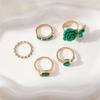 Retro Exquisite Fashionable 3D Rose Butterfly Ring 5-piece Set