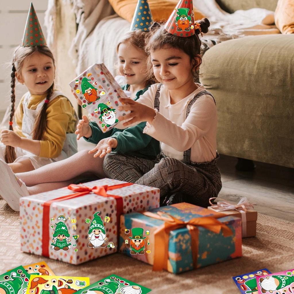 Adorable Cartoon Saint Patrick's Day Interactive Puzzles For Kids Diy Stickers Pack