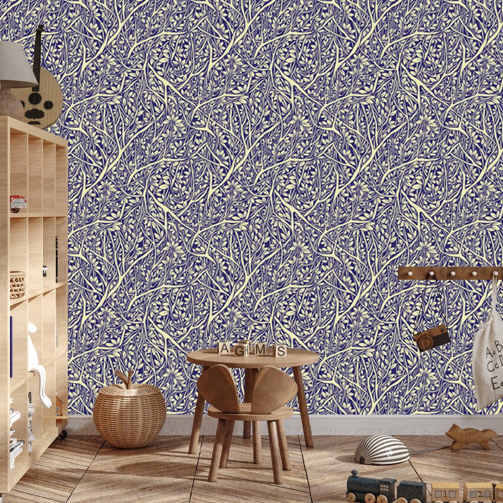 Ornamental Leaves Wallpaper for Living Room and Bedroom 50x1000