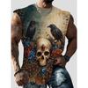 T-shirt da Uomo Estiva Senza Maniche con Stampa 3D Moda Versatile Traspirante Tendenza Casual