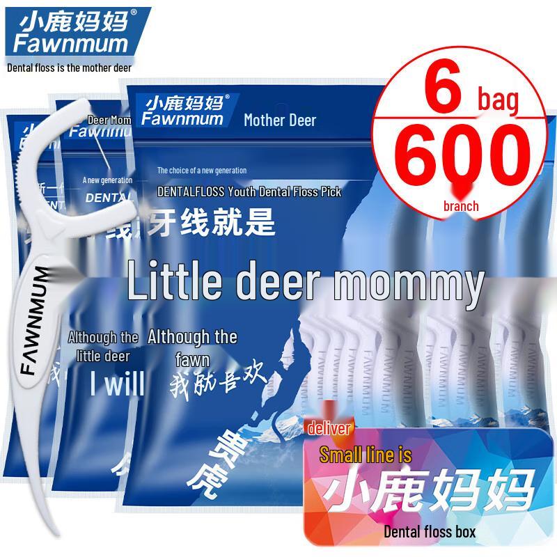 Зубочистки с ультратонкой зубной нитью Little Deer Mom