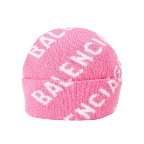 Balenciaga All Over Logo Knitted Beanie