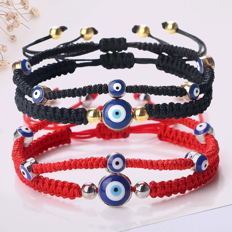 European & American Fashion Demon Eye Alloy Bracelet - Handmade Simple Edge-Wrapped Set