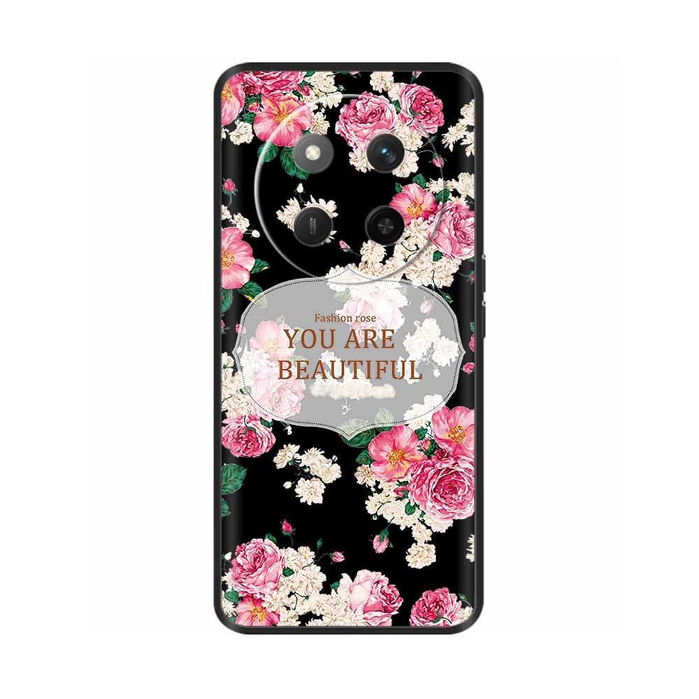 Luxury Case For Honor X60 5G Cover Para Silicone Print Animal Soft Phone Cases for Huawei Honor X60 Pro Colorful Flowers Painted