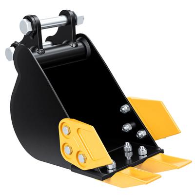 Narrow Backhoe Bucket 7.87-Inch for 0.8-1.8 Ton Mini Excavator, Manganese Steel Trenching Digging Small Excavator Attachment with Teeth, Easy