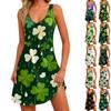 Women's Floral Print Dress, Vest, Skirt With Pockets, Beach Skirt, V-Neck Vest Skirt