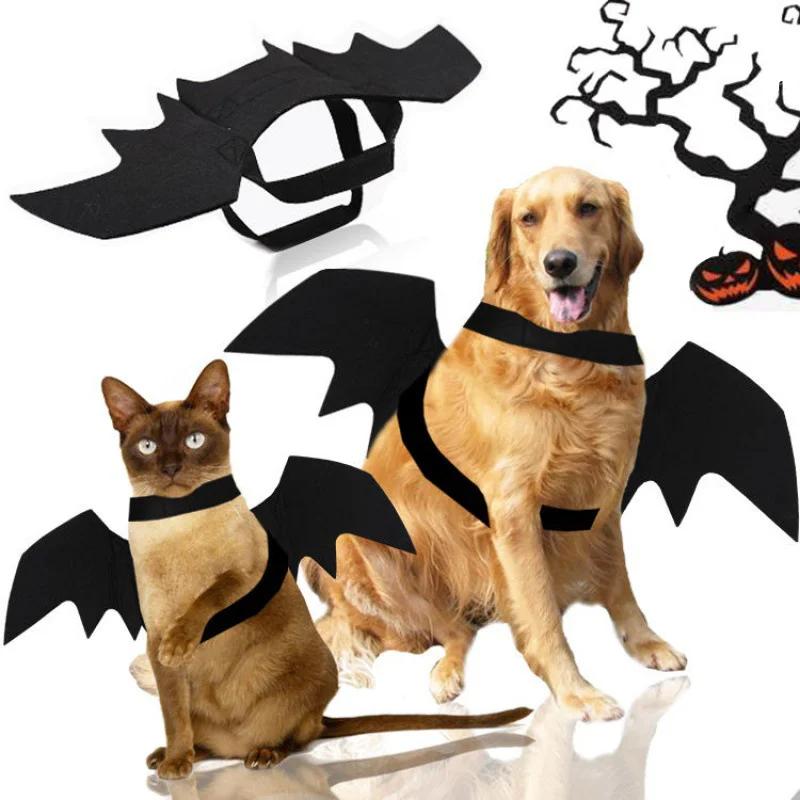 Halloween Bat Wings Costume for Dogs & Cats, Adjustable Felt Pet Bat Wing Dress-Up Accessory, Cute Puppy Holiday Party Outfit Pet Supplies