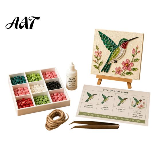 Set per Creare Decorazioni Costiere Fai da Te Mosaico Artistico con Vetro di Mare, Kit Creativo a Tema Animali Marini per Adulti Principianti, Pacchetto Materiali Fatti a Mano Casa Nautica