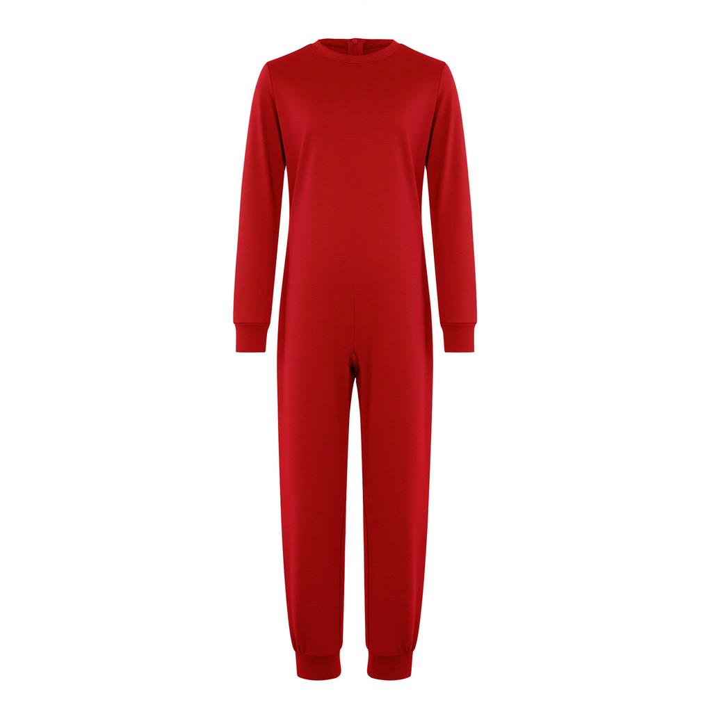 3Pcs Unisex Kids Cotton Jumpsuit Round Neck Long Sleeve Back Invisible Zipper Special Needs Adaptive Clothing for Boys Girls