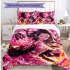 Demon Slayer Pattern Printed 3PCS Bedding Set, Soft Skin-Friendly Washable Duvet Cover & Pillowcases Set
