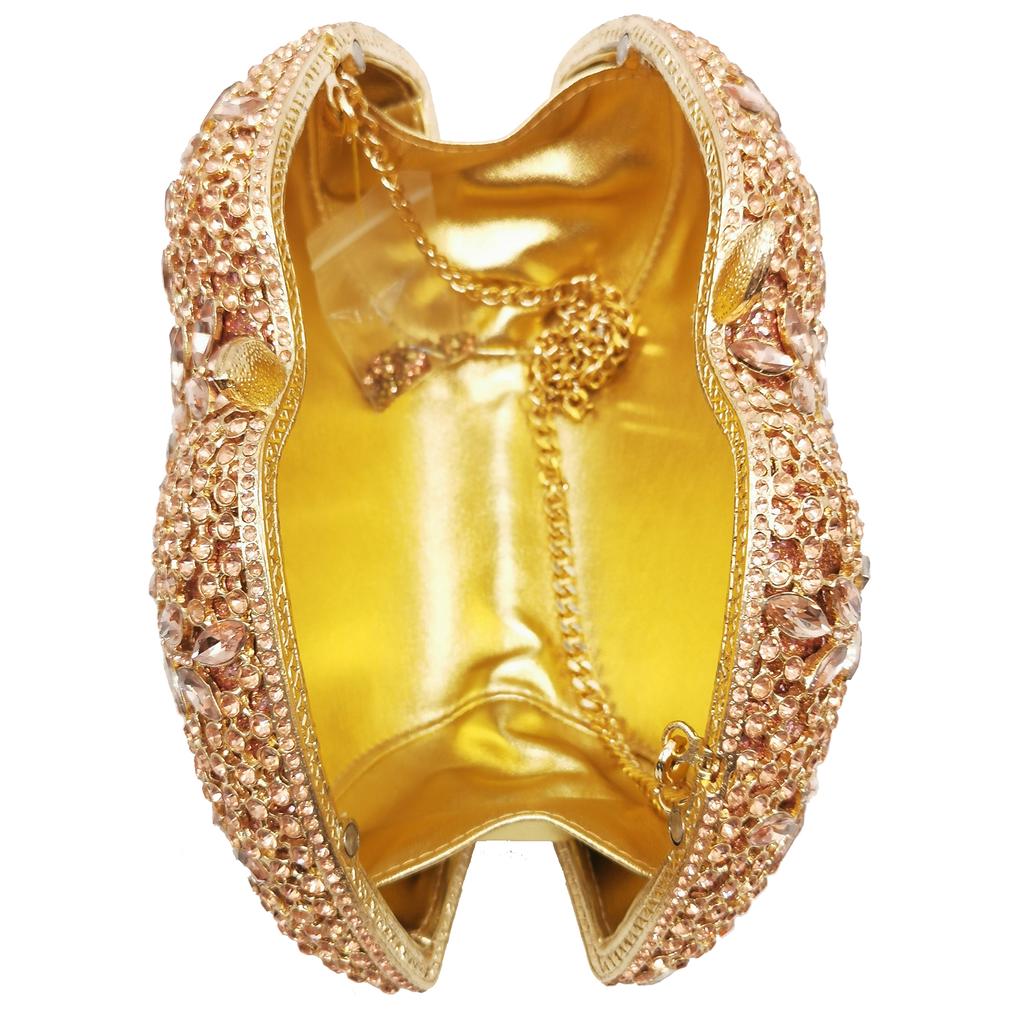 Fushcia/Yellow Rhinestone Evening Clutch Bags Multicolored Crystal Women Wedding Bag Diamond Pouch Rhinestone Ladies Purse