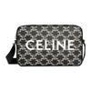 Triomphe Two-Tone Design Silver Hardware Zipper Closure Canvas And Calfskin Medium Shoulder Crossbody Bag Men Bags Black White 194502FQ1-38AW