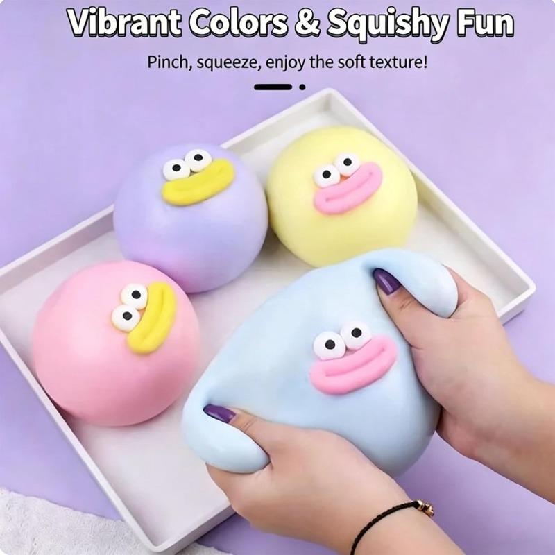 Smushers Face Squishy, smushers Squishy with Interchangeable Faces, Soft Slow Rebound Sensory Squeeze Balls for Adults Soft Squeeze Toy Relief (Pink)